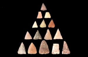 eexamples of arrowheads found at Fort McCoy, Wisconsin